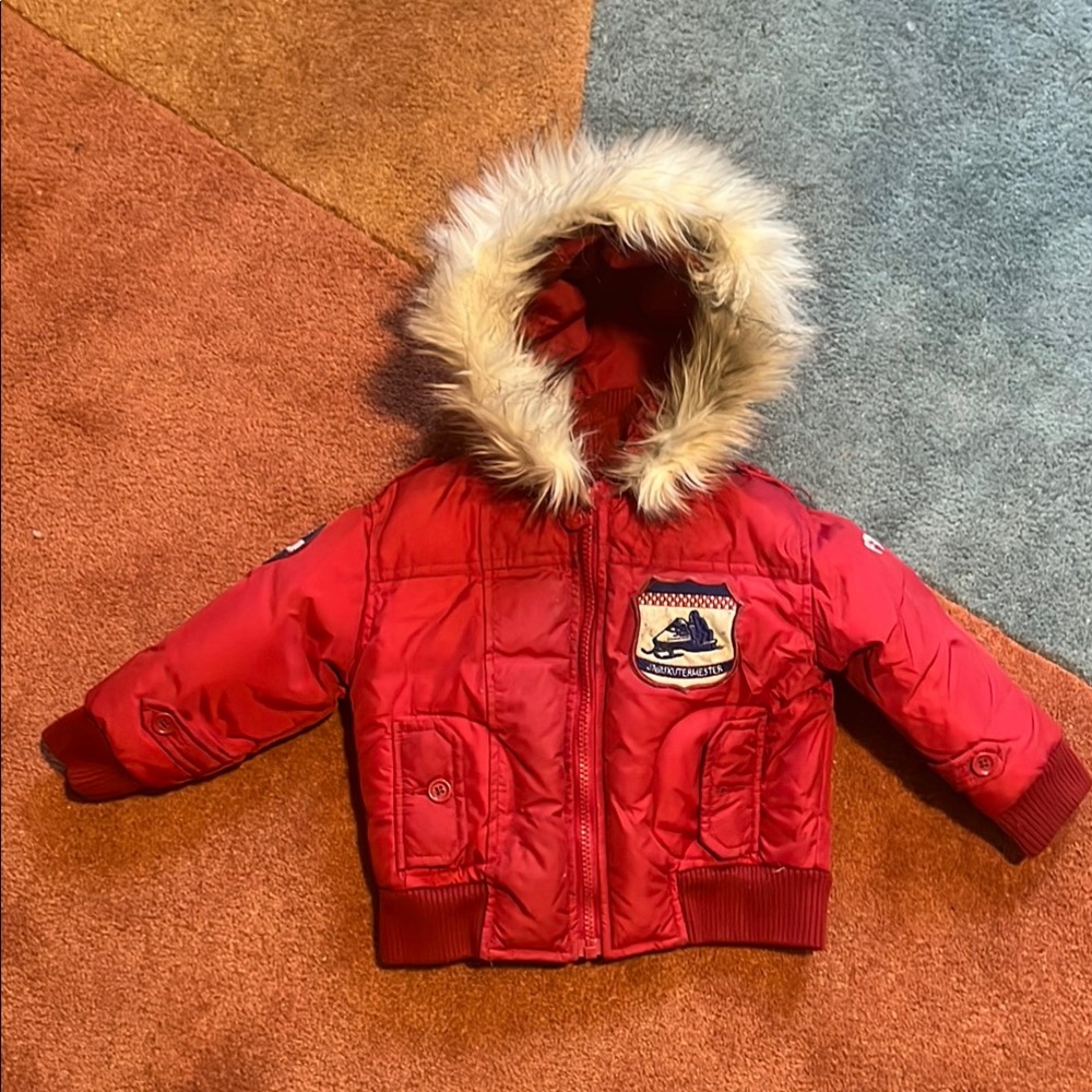Appaman Red Kids Puffer Jacket with Fur Hood